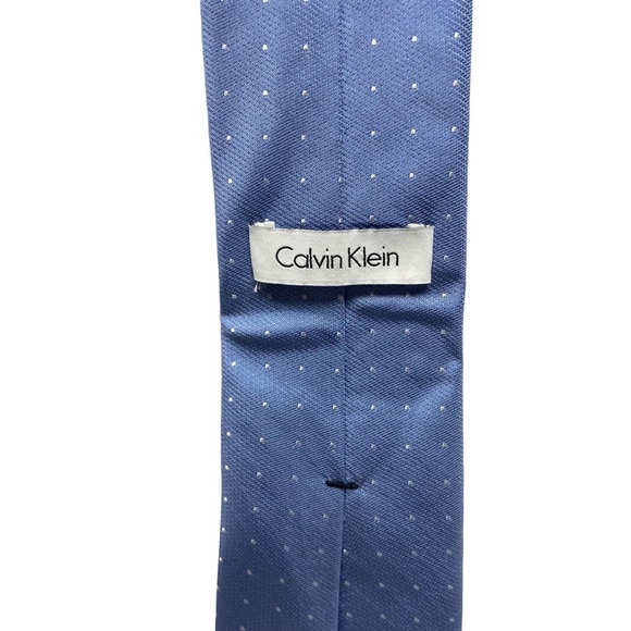 Calvin Klein Powder Blue with White Polka Dots Necktie - Picture 3 of 4